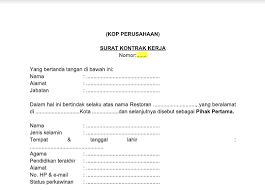 Contoh surat kontrak kerja yang sering diterapkan di indonesia adalah perjanjian kerja waktu tertentu sementara itu, jika dilihat dari bentuknya, kontrak kerja bisa berupa lisan dan tulisan. Contoh Surat Perjanjian Kerja Karyawan Lengkap Karyaone