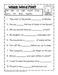 third grade reading worksheets