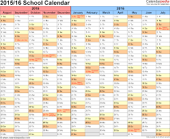 School Calendars 2015 2016 As Free Printable Word Templates