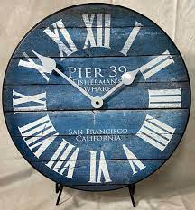 Pier 39 Blue Wall Clock 8 Sizes To