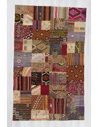 colorful turkish kilim patchwork rug