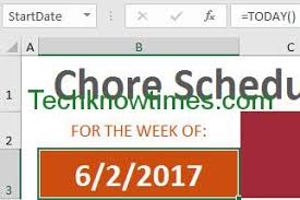Chore Chart Template For Microsoft Excel