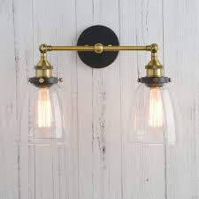 14 5 Cloche Glass Vintage Industrial Double Arm Rustic Sconce Wall Light