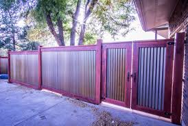 7/8 corrugated metal in bare steel finish. Corrugated Metal Fence Houzz
