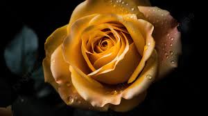 beautiful yellow rose with water