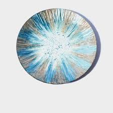 Decorative Glass Round Plate Blue