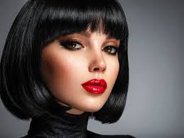 beautiful brunette red lips images