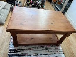 Antique Hard Wood Coffee Table Heavy