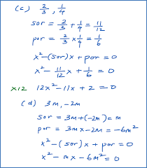 2 4 Forming Quadratic Equations From