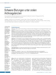 Antikoagulantien pass pdf / marcumar : Schwere Blutungen Unter Oralen Antikoagulanzien