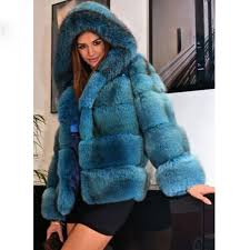 Real Fox Fur Coat Warm