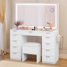 yitahome vanity desk set with large led