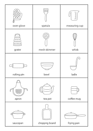 set of black and white kitchen utensils