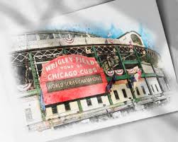 Chicago Cubs Wrigley Field Drawing