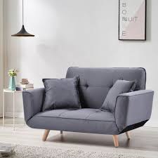 Compact Loveseat Couch Wood Legs