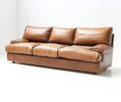 cognac leather cross 0302 sofa by roche