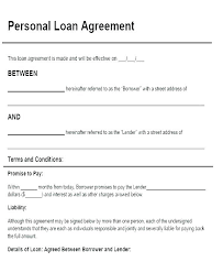 Loan Agreement Template Microsoft Word Simple Personal Loan