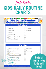 Daily Routine Chart For Kids Printable With Legos Daily