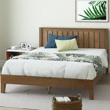 deluxe wood platform bed frame solid