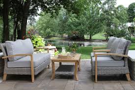 Wood patio furniture is a great way to create a warm, inviting look with pieces that will last for years. Teak Wicker Furniture Collection From Outdoor Interiors