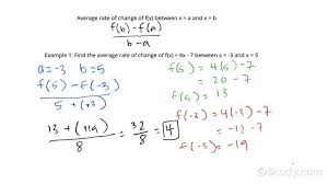 Average Rate Of Change Of A Function