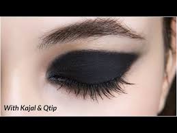 2 min black smokey eye with kajal black