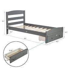 Gray Twin Xl Bed Frame With Storage