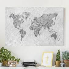 Weltkarte schwarz weiss 995 weltkartende. Leinwandbild Weltkarte Kaufen Bilderwelten