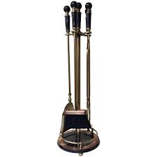 Solid Brass Fireplace Tool Set At 1stdibs