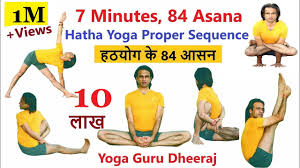 84 asana of hatha yoga sequence with