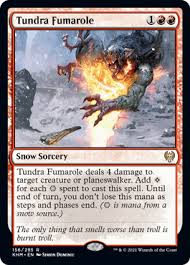 The gathering set based on dungeons & dragons lore will have a lot of commander cards. Kaldheim Exclusive Preview Card Tundra Fumarole Channelfireball Magic The Gathering Strategy Singles Cards Decks
