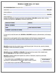 Free Bill Of Sale Form For A Mobile Home Google Search In