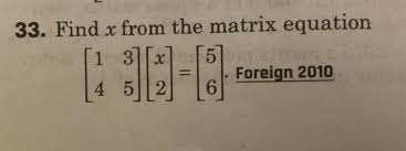 Matrix Equation Left Begin Array