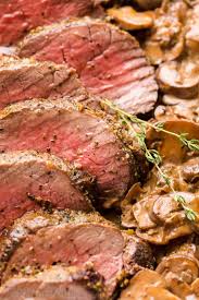 Add the wine, beef broth, thyme sprigs, salt, pepper and sugar, and bring to a boil. Beef Tenderloin With Mushroom Sauce Video Natashaskitchen Com