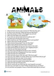 Printable animal quiz sheets with a mixture of multiple choice questions (with answers) and 'true or false?' questions about popular animals. 25 Animal Conversation Questions Esl Vault