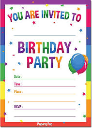 Birthday Invitations With Envelopes 15 Pack Kids Birthday Party Invitations For Boys Or Girls Rainbow