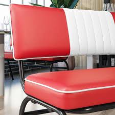 american diner bench red striped