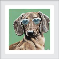 dachshund 8x8 art print dogs in