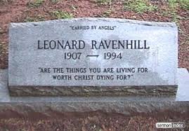 the tombstone of leonard ravenhill