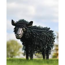 Black Twisted Metal Sheep Garden