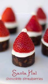 This one is fast, cheap and stinkin' cute. Strawberry Santa Hat Brownie Bites I Heart Naptime