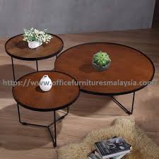 Slim Round Coffee Table Set Hall Office