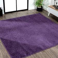 low pile purple 5 ft square area rug