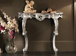 Caracole classic tranquil and coastal silver leaf waterside console table. 11609 Console Table By Modenese Gastone