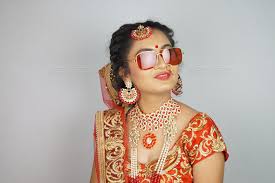 gorgeous indian bride with heavy makeup