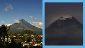 crater glow of mayon volcano