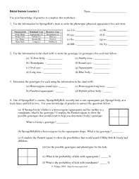Studyres contains millions of educational documents, questions and answers, notes about the course, tutoring questions, cards and course recommendations that will help you learn and learn. Bikini Bottom Genetics 2 Worksheet For 6th 12th Grade Lesson Planet