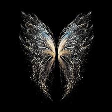 glitter fairy wings isolated
