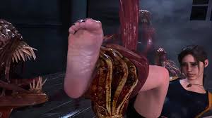 Watch Claire Redfield's feet licked by lickers 