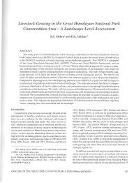 livestock grazing in the great himalayan national park conservation livestock grazing in the great himalayan national park conservation area a landscape level assessment